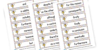 Connectives Word Cards - Connectives Primary Resources, cll, connective, joining word, join