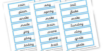ai Phoneme Cards - Display Phonemes Primary Resources, Display, Letters, Words