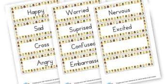 Emotion Word Cards - My Emotions Literacy Primary Resources, emotion, feeling, happy