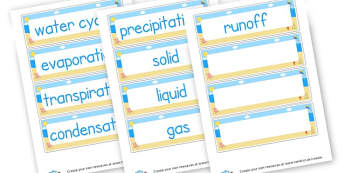 Water Cycle Keywords - The Water Cycle Primary Resources, Water Cycle, cycle of water