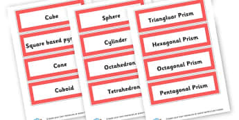 3D Shape Names - 3D Shapes Literacy Primary Resources -  Primary Resources, spaces