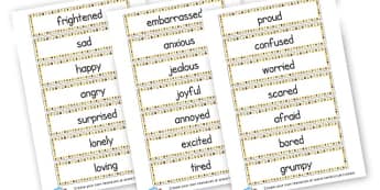 Emotions Word Cards - My Emotions Literacy Primary Resources, emotion, feeling, happy
