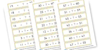 Missing number addition - Addition Primary Resources, add, plus, more, adding, activities