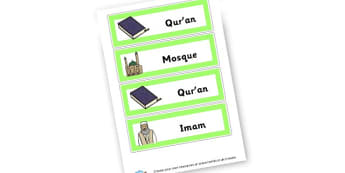 Islam Vocab Cards - KS2 Islam Visual Aids Primary Resources, Religious Education, RE