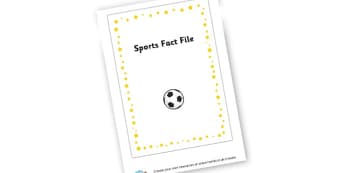 Sports Fact File Book Cover - PE & Sports, Literacy, PE and Sports Primary Resources, Sports, P