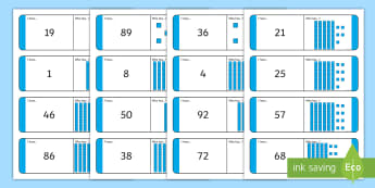 Numbers 1-100 with Dienes Loop Cards - Numbers 1-100 with Dienes Loop Cards - numbers, 1-100, loop cards, dienes,numbes,nubers,diennes,base