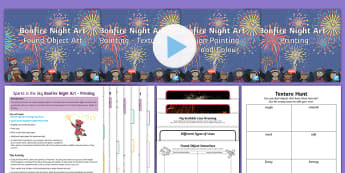 Sparks in the Sky Bonfire Night Art Project Resource Pack -  Fireworks, bonfires, sculpture, guy fawkes, art and design, KS1, EYFS, printing, painting, collage,