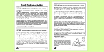 Proof Reading Activities - proof reading, activities, proof, reading