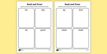 The Little Red Hen Read and Draw Worksheet - red hen, draw, read