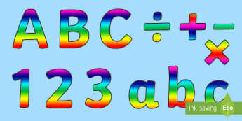 Rainbow Alphabet Display Lettering - rainbow, alaphabet, display, lettering, display lettering, letters, words, display alphabet, lettering for display