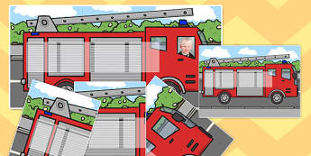 Fire Engine Themed Individual Visual Timetable - fire engine