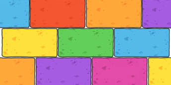 Editable A4 Multicoloured Bricks - display, bricks, learning wall