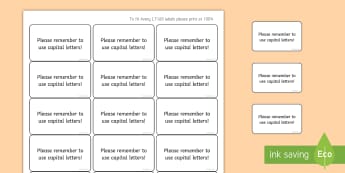  Time Saving Speech Bubble Stickers for Marking Capital Letters - marking, time saving, stickers, time saving stickers, stickers for marking, capital letters, letters, capitals, remember your capitals, please remember to use capitals, speech bubble s