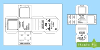 All About Me Dice Net English/Greek - ourselves, all about me, visual aid, games, oursleves, ourselvs, all bout me, EAL, Greek, Greece