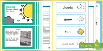 Weather Discovery Sack - EYFS, Early Years, KS1, seasons, sun, rain, snow, weather, discovery sack, discovery, sack