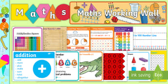 Maths Working Wall Display Pack - maths, working wall, pack 