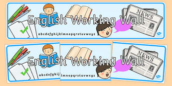 English Working Wall Banner - english, working wall, banner, display