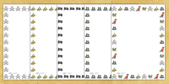 Pirates Page Border Images - pirate, pirates, ship, sea, page border, border, writing template, writing aid, writing