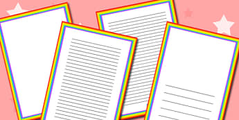 Rainbow Themed Page Borders - rainbow, themed, page, borders