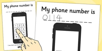 Phone Number Dialling Practice Sheet - practice, number, phone