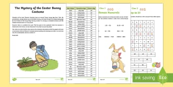 UKS2 The Mystery of the Easter Bunny Costume Game - UKS2, lower key stage 2, KS2, maths, problem solving, mystery game, Easter game, maths skills, multi