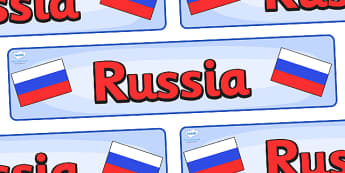 Russia Display Banner - Russia, Olympics, Olympic Games, sports, Olympic, London, 2012, display, banner, sign, poster, activity, Olympic torch, flag, countries, medal, Olympic Rings, mascots, flame, compete, events, tennis, athlete, swimming