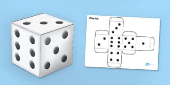 Dice Nets - Dice, die, numeracy, counting, activity, giant dice, dice nets, die net, foundation stage numeracy, dice net