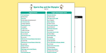 Sports Day and the Olympics Book List