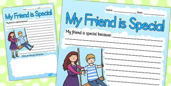 My Friend Is Special Because Writing Frame - writing frame, friendship, special friend, my friend is special, writing, writing template, friend, special