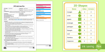 EYFS Shape Shadows Adult Input Plan and Resource Pack - Light and Dark, shape, shadows, 2d, 2D, 2-d, 2.D, shape, properties of shapes, sides, corners, 