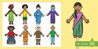 People Around the World Stick Puppets - People Around the World Stick Puppet Pack - world, people, faith, countries, multicultural, diversit