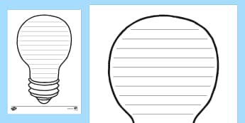 Lightbulb Writing Frame - lightbulb, light, dark, electricity