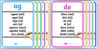 Forainmneacha Réamhfhoclacha Display Posters - Gaeilge