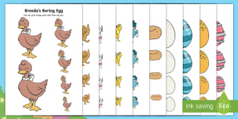Brenda's Boring Egg Size Ordering - EYFS, Early Years, Twinkl Originals, Twinkl Fiction, Brenda, Duck, Egg, Nest, Spring, Special, Uniqu