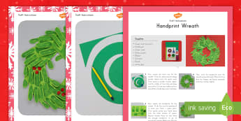 Handprint Christmas Wreath Craft Instructions - handprint, Christmas, wreath, craft
