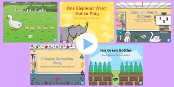 Number Recognition Songs and Rhymes PowerPoints Pack - maths, numeracy, numbers, 1-10, 0-9, numerals, singng, song time