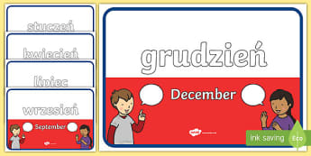 Polish Months of the Year A4 Display Poster