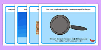 Halving Playdough Mats - halving, maths, palydough, mat, activity, halves, numeracy, adding, multiplication, calculation, foundation numeracy