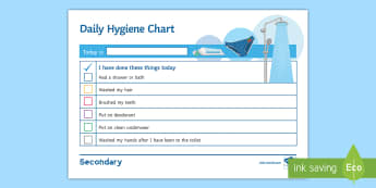 Daily Hygiene Tick List Activity Sheet - Daily, hygiene, tick list, functional skills, entry level 