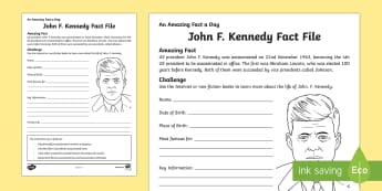 John F. Kennedy Significant Individual Writing Frames