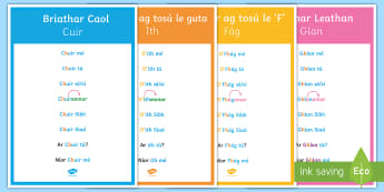 The Past Tense - An Chéad Réimniú - Basic Rules Display Posters - Aimsir, caite, Céad, réimniú, past, tense, gaeilge