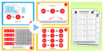 Year 2 Subtracting 2 Digit Numbers and Ones Crossing 10 Lesson