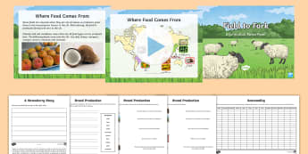 KS2 Field To Fork Resource Pack - seasonality, food, vegetables, milk, bread, farming.