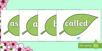 Tricky Words on Spring Leaves - Tricky words, DfES Letters and Sounds, Letters and sounds, display, words