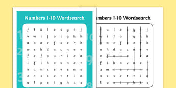 Numbers 1 10 Word Search - numeracy, numbers, number names, wordsearch, numbers, 1-10, 1, 10, wordsearch, numbers wordsearch, 1-10 wordearch, number games, number activities, number spelling, numeracy