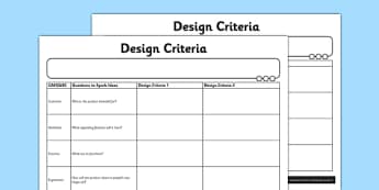 Automata Animals - Design Criteria Activity Sheet - specification, automata animals, worksheet