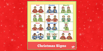 British Sign Language Christmas Signs - christmas, sign language