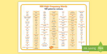 High Frequency Words Word Mat English/Portuguese - 100 High Frequency Words Word Mat - word mat, frequency words, high frequecy words, high frquency wo