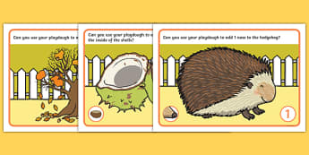 Autumn Number Playdough Mats