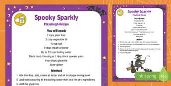 Spooky Sparkly Playdough Recipe